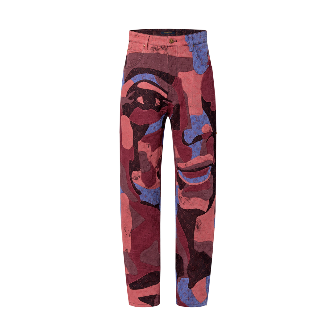 Made To Order Patchworked Portrait Denim Pants - Louis Vuitton